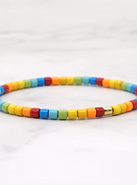 小众美国烤漆叠戴送礼物小手链