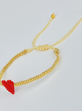 MLGM新款进口miyuki米珠手工编织爱心手链串男女手工手绳礼物女友