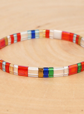 欧美网红tila手串饰品女简约时尚彩虹手链首饰弹力绳手链学生闺蜜
