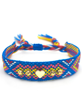 MLGM棉线织带K金哥伦比亚风手链