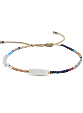 MLGM波西米亚风彩色友谊手绳Miyuki小串珠紫水晶手链女生闺蜜礼物