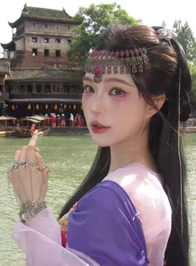 紫萱cos发饰发夹合金古风眉心坠