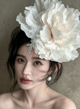 2026新款女新娘大花蕾丝花朵头饰