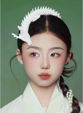 龙女头饰新中式发饰3d打印头饰儿童摄影国风汉服古风创意饰品配饰