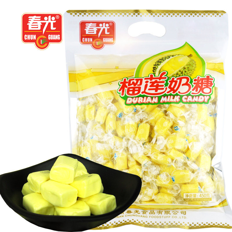 春光榴莲450g袋装海南特产榴莲奶糖 点利食品糖果