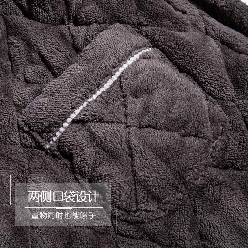 都市丽人睡袍男士睡衣冬季三层加厚加绒长款珊瑚绒夹棉浴袍冬保暖,淘宝优惠券,粉丝福利购,淘宝优惠卷