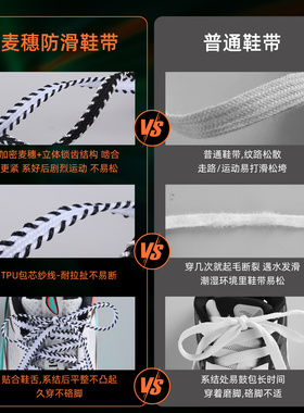 【防滑如锁扣】麦穗鞋带