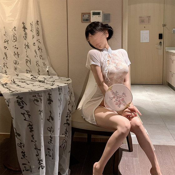 Retro pure desire slim cheongsam sexy backless pajamas for women