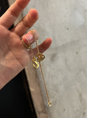 v金材质不掉色爱心缠绕手链时尚爆款来袭个性轻奢高颜值设计饰品