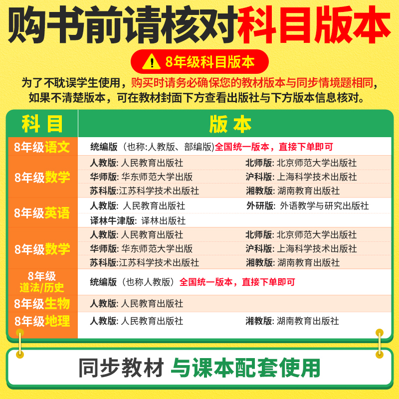 万唯中考同步基础题八年级上册下册情境题语文数学英语物理人教版北师大华师沪科初中初二8下真题模拟练习册刷题必万维官方旗舰店-图2