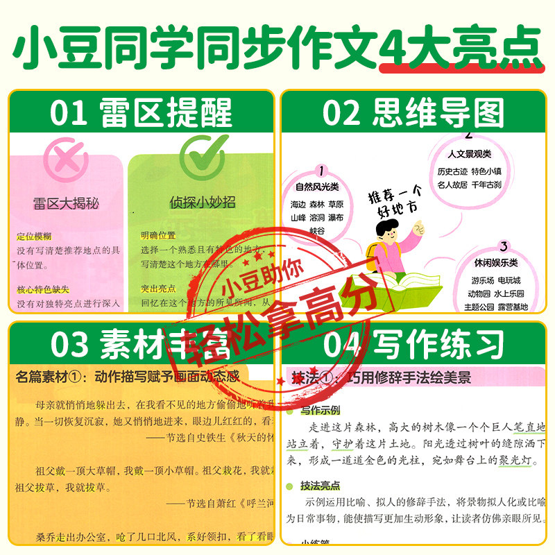 四年级上册同步作文语文人教版四上作文素材一二年级看图写话说阅读理解小学五年级上册六年级三年级上册优秀满分范文小豆同学