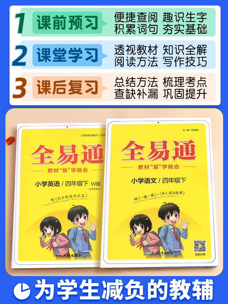 全易通五年级下册三一二四年级六年级上册语文数学英语人教版北师大版全套小学教材全解读同步全意通学霸随课堂笔记课前预习单 - 图1