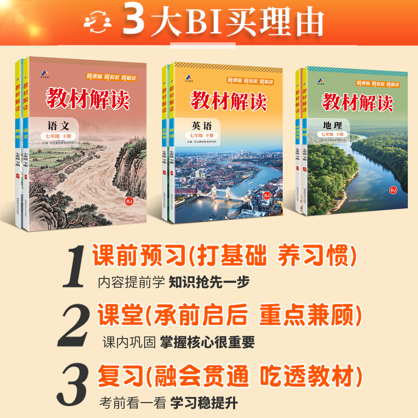 教材解读七年级下册语文2026春新版数学英语政治历史生物地理人教北师版初一7下新教材全解同步教辅资料书初中课堂笔记预习练习册