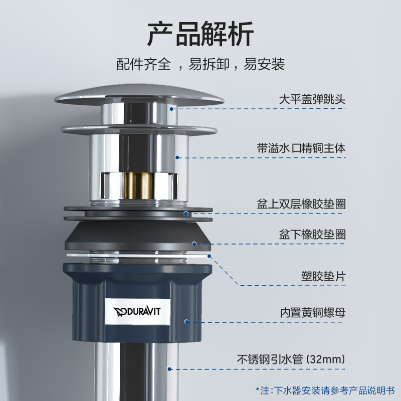 Duravit下水器弹跳式面盆台盆杜拉维特(中国)洁具有限公司-图2