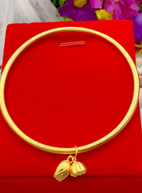 传承手镯莲蓬莲子镀黄金色项链