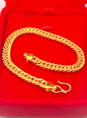 仿24k黄金色镀金老板不掉色手链