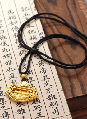 岁岁平安锁宝宝长命锁女沙金吊坠