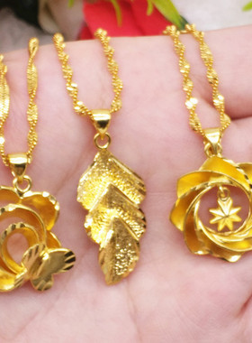 久不掉色镀24K金项链吊坠项链