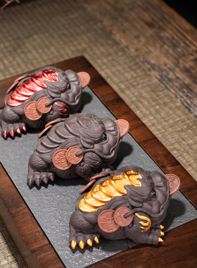 步步高升紫砂招财摆件家居饰品