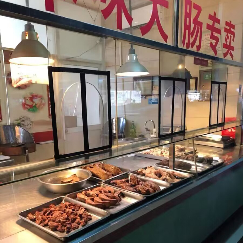 定制磁吸式熟食店小窗口防风防冷气PVC透明膜中开磁性自粘出菜口 - 图1