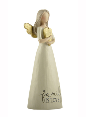 家庭是爱美式乡村花仙天使摆件装饰品结婚礼物桌面摆设纯手工彩绘