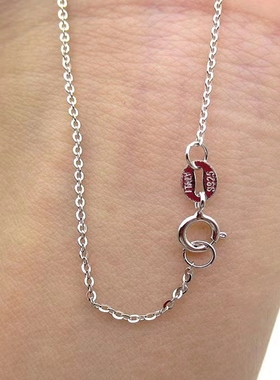 纯银银项链纯银细闪O链女生