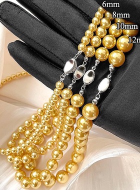 南洋金珠施家珍珠法式打结项链