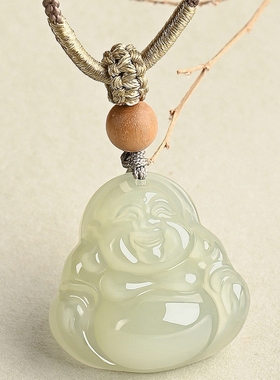 和田玉佛公吊坠男女款湖水绿