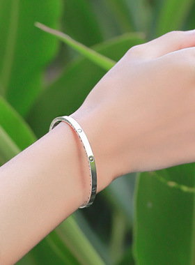 9999纯银复古做旧太阳手镯女