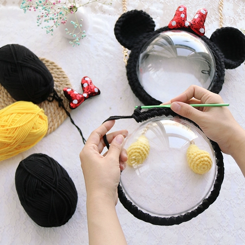 Вязаная сумка ручной работы, прозрачный космический набор материалов, плетеный крючок для вязания, DIY, популярно в интернете