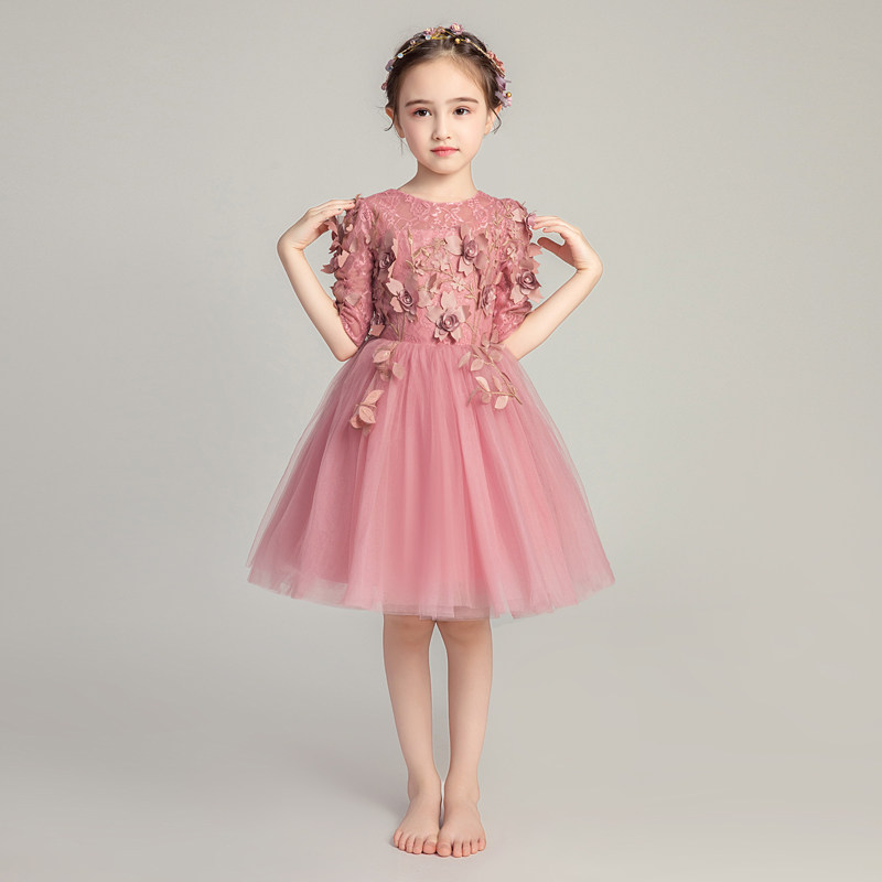 儿童晚礼服公主裙女童婚纱小花童蓬蓬纱主持人钢琴表演服长袖轻奢,淘宝优惠券,粉丝福利购,淘宝优惠卷