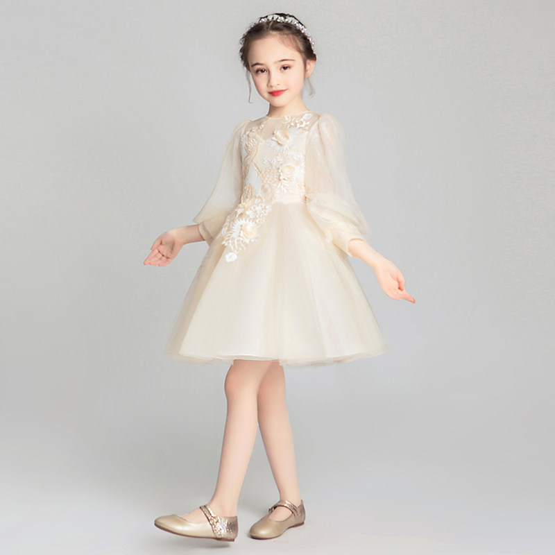 儿童晚礼服花童公主裙小女孩主持人演出服蓬蓬纱婴儿婚纱高端洋气,淘宝优惠券,粉丝福利购,淘宝优惠卷