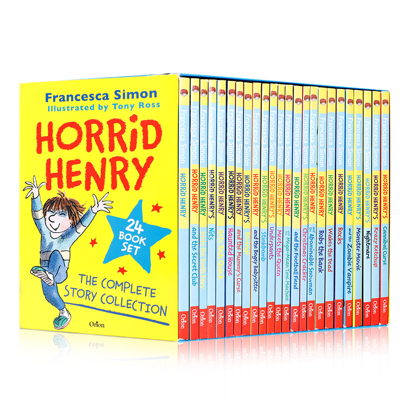 英文原版进口Horrid Henry 24册盒装 淘气包亨利 黑白插图 10-14岁青少年英语课外阅读情节小说故事书 人物鲜活 语言幽默 贴近生活 - 图3