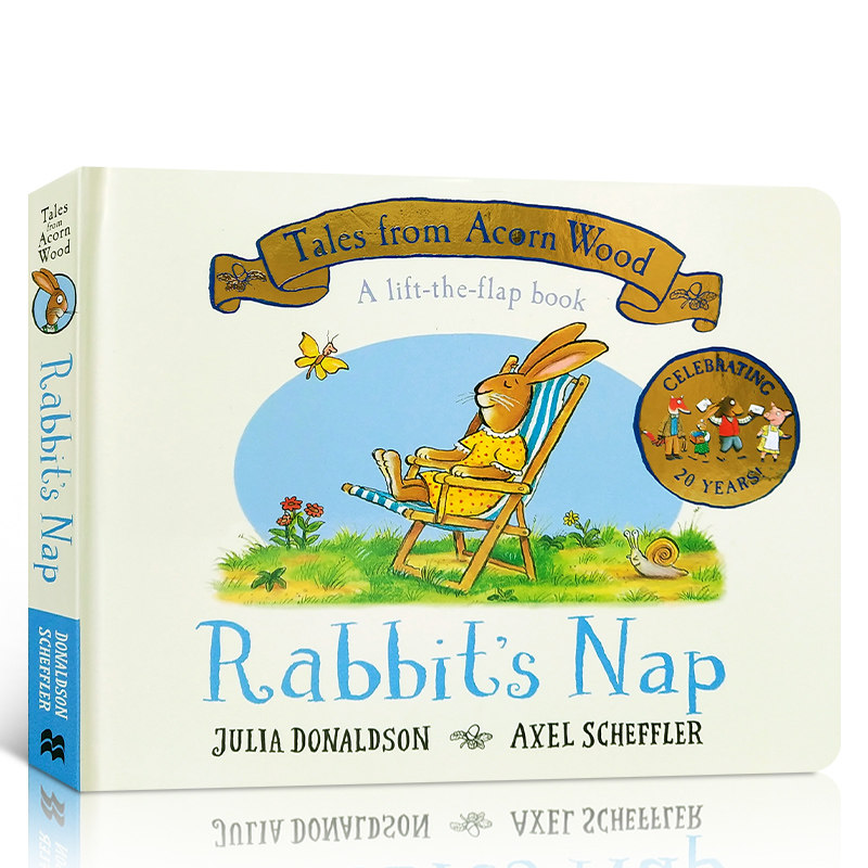 英文原版绘本 Tales From Acorn Wood: Rabbit's Nap兔子小憩儿童启蒙纸板翻翻书橡树林的故事 3-6岁儿童英语 ...