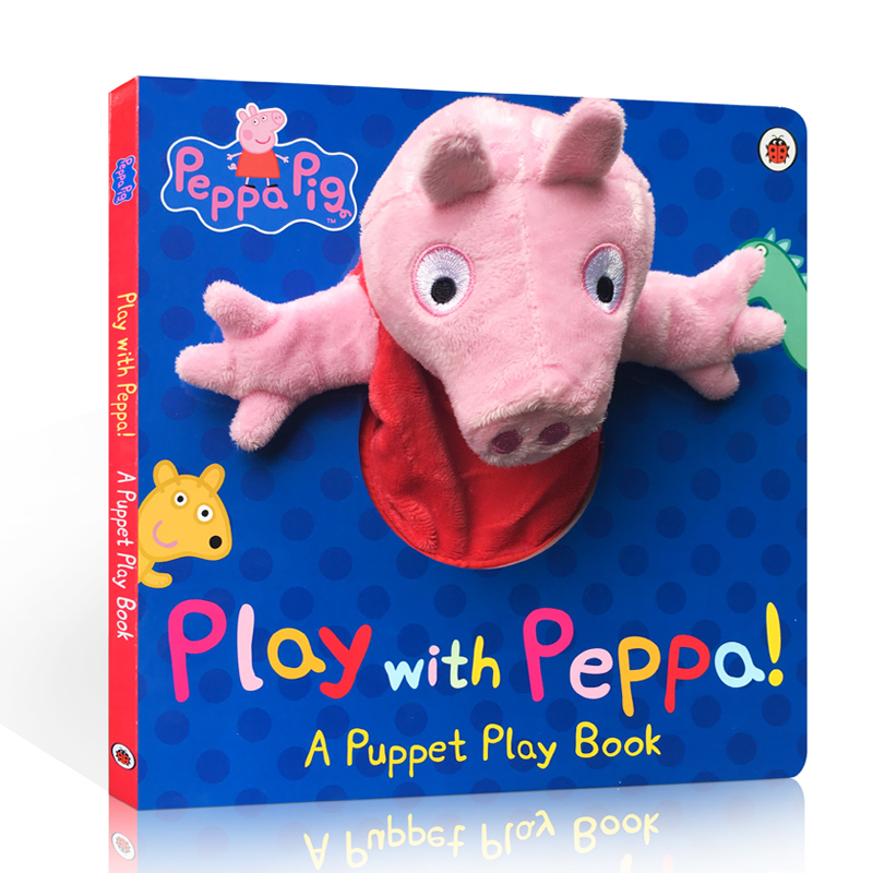 英文原版绘本 Peppa Pig: Play with Peppa Hand  Hooray! Says Peppa Finger 粉红猪小妹佩奇手指偶玩具纸板书2册亲子互动图画书 - 图1