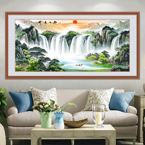 客厅装饰画办公室中式沙发背景墙贴自粘墙纸壁画万里长城画靠山图 - 图0