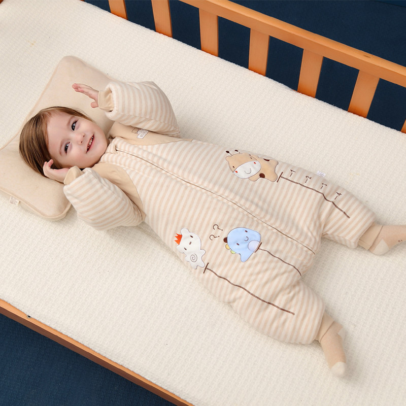 彩棉婴儿睡袋分腿式可拆袖小童宝宝儿童防踢被春秋薄款纯棉连体衣,淘宝优惠券,粉丝福利购,淘宝优惠卷