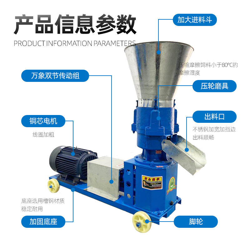 饲料颗粒机小型220v养殖鸡鸭牛羊鱼猪玉米秸秆造粒制粒家用两三相 - 图1