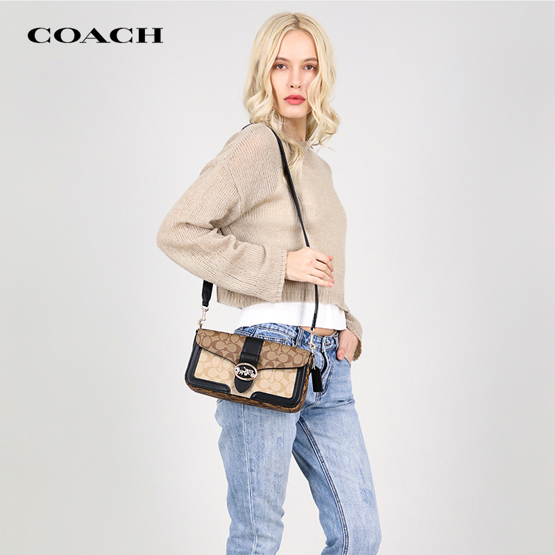 【官方授权】COACH/蔻驰Georgiep酒神包经典老花腋下包斜挎包5509