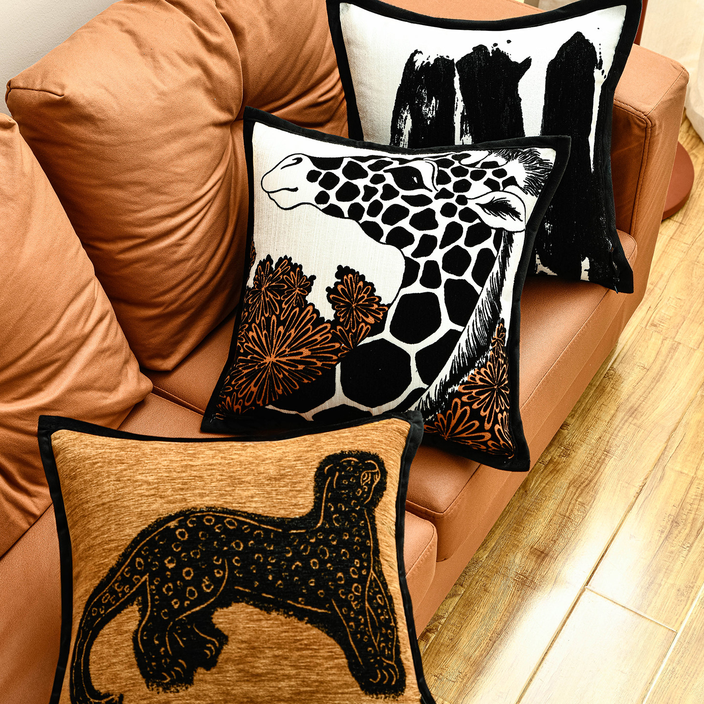 样板间抱枕黑白轻奢高级感靠垫棕色沙发客厅大靠枕垫靠背套罩腰靠,淘宝优惠券,粉丝福利购,淘宝优惠卷