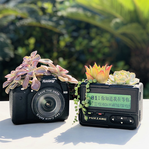 多肉花盆新款复古怀旧创意收音机电视造型盆栽八十年代老物件摆件 - 图2