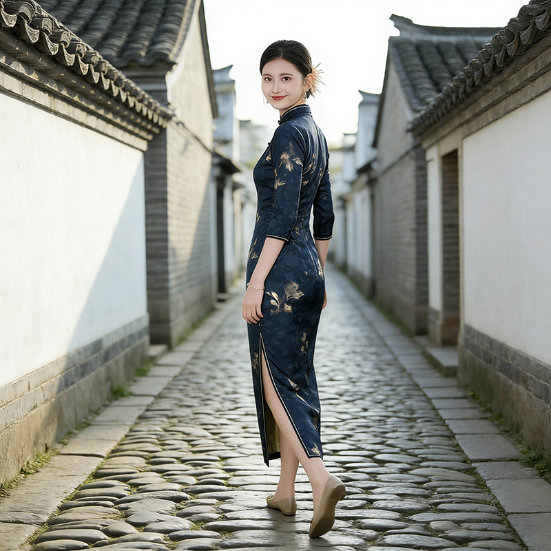 2026新春秋装国风新中式秋季七分袖旗袍新款女复古修身收腰春秋,淘宝优惠券,粉丝福利购,淘宝优惠卷