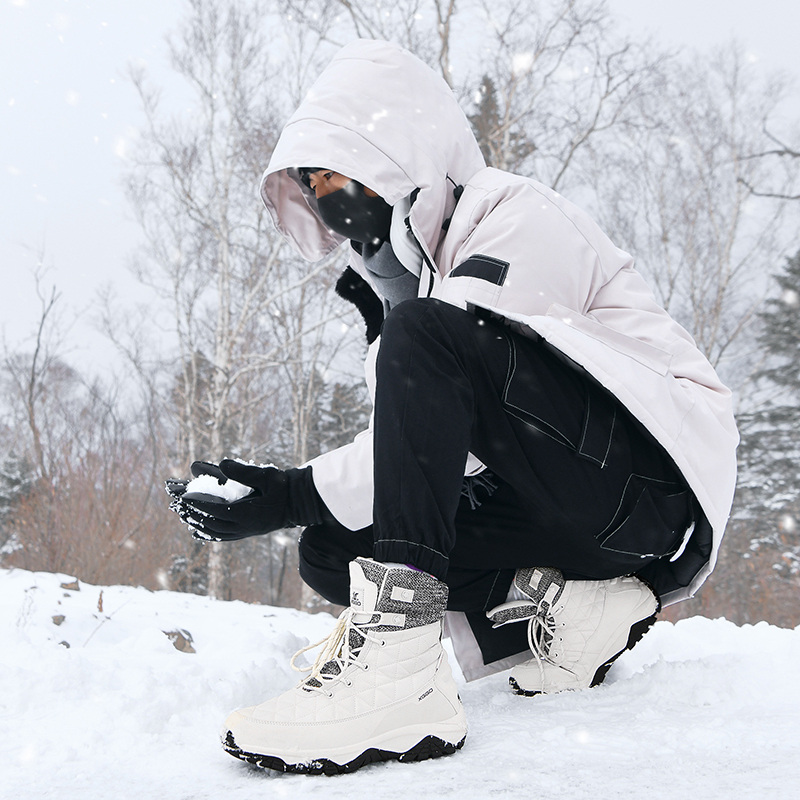 祥冠户外雪地靴女防泼水冬季加绒保暖东北加厚高帮棉鞋男防寒鞋子