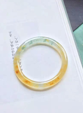 清仓天然缅甸老坑A货翡翠手镯冰糯种墨绿色飘花浅阳绿色翡翠玉手