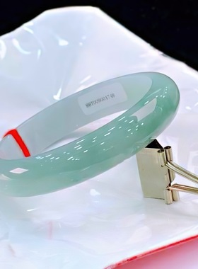 【带证书】正品冰种老坑翡翠天然特A级翡翠色玉手镯女贵妃镯浅绿