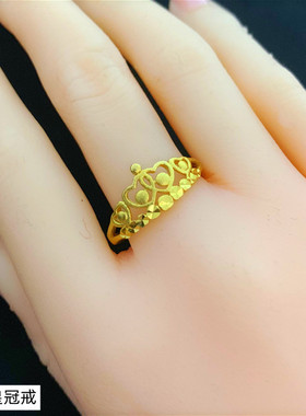 不掉色新娘开口黄金戒指