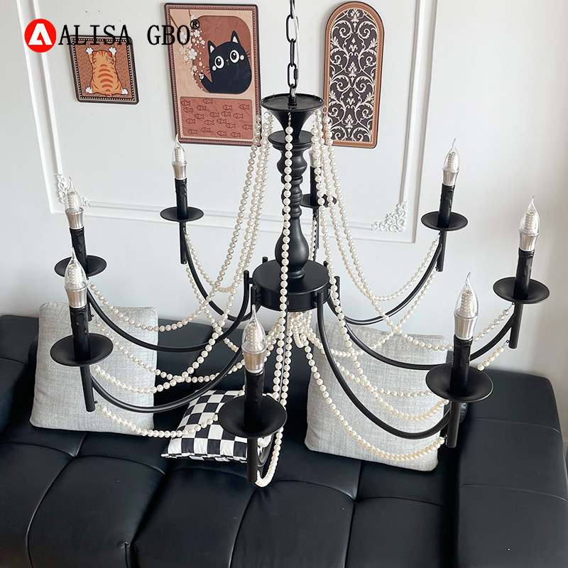 爱丽莎赫本法式复古客厅吊灯中古风珍珠吊灯餐厅美式卧室灯具简约,淘宝优惠券,粉丝福利购,淘宝优惠卷