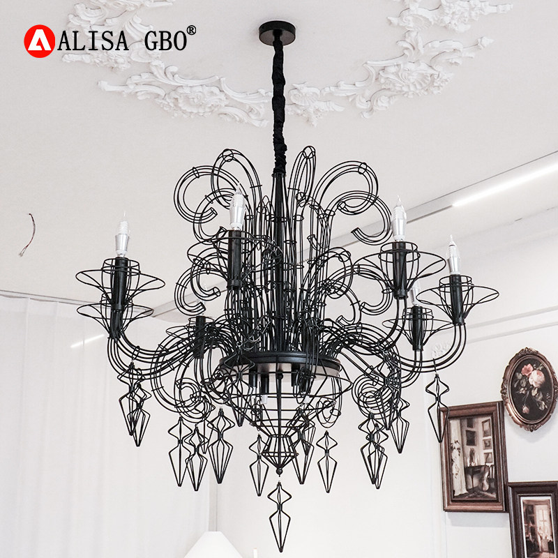 赫本巴洛克法式复古线条吊灯美式客厅大气别墅中古设计师高级个性,淘宝优惠券,粉丝福利购,淘宝优惠卷