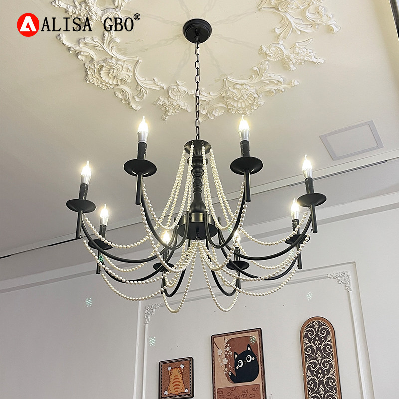 爱丽莎赫本法式复古客厅吊灯中古风珍珠吊灯餐厅美式卧室灯具简约,淘宝优惠券,粉丝福利购,淘宝优惠卷