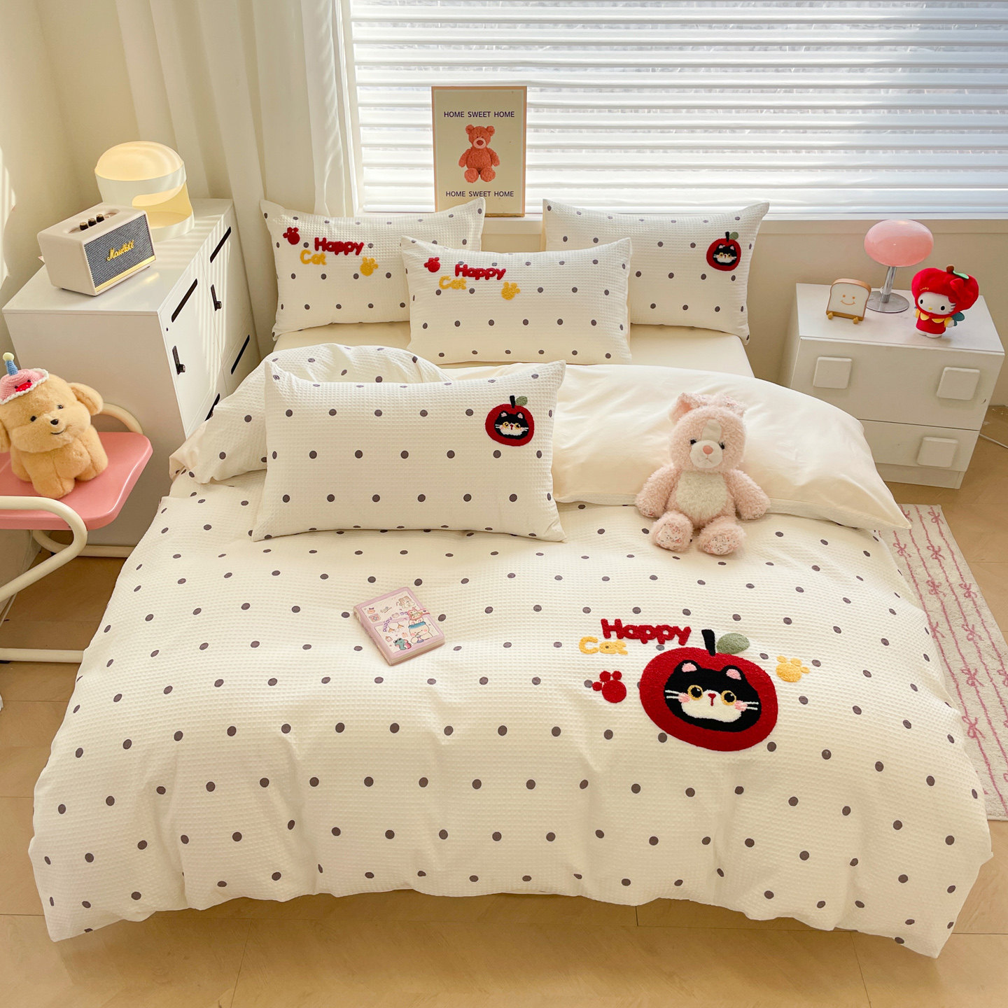 软乎乎超柔毛巾绣华夫格A类全棉水洗棉四件套100%纯棉被套三件套,淘宝优惠券,粉丝福利购,淘宝优惠卷